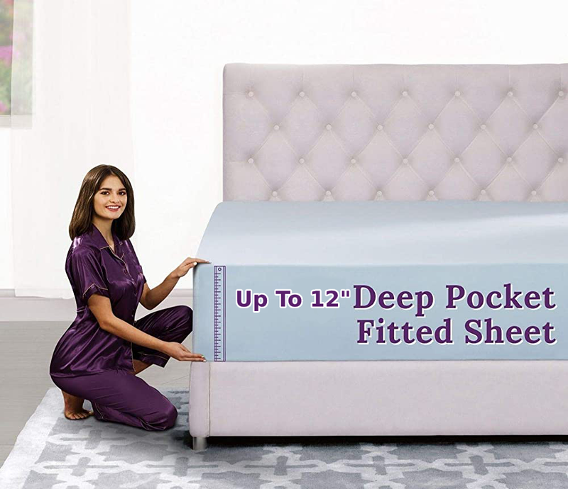 Luxury Mediterranean Blue Fitted Bed Sheet