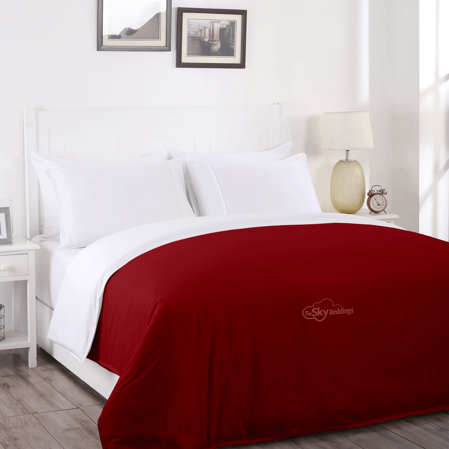 Burgundy Reversible Duvet Cover