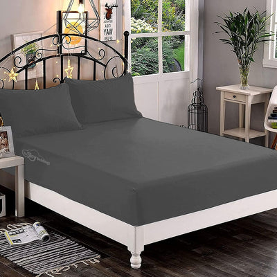 Grey Fitted Bed Sheet