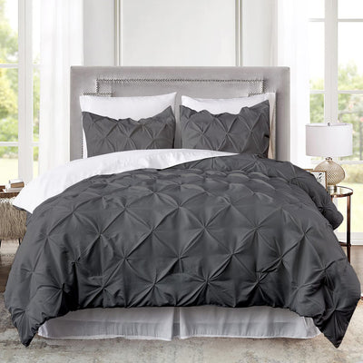 Dark Gray Pinch Duvet Cover