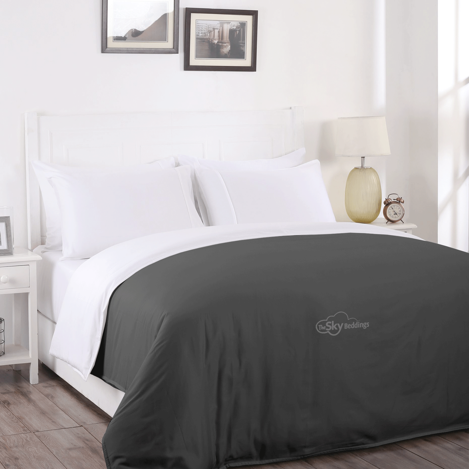 Dark Grey Reversible Duvet Cover