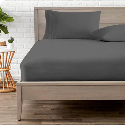 Dark Grey Fitted Bed Sheet