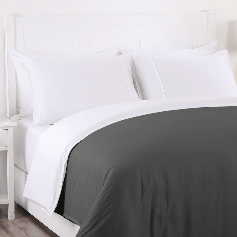 Dark Grey Reversible Duvet Cover