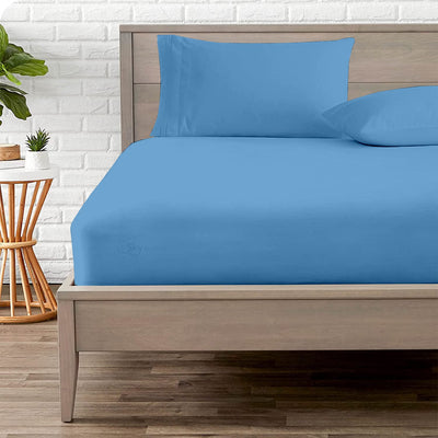 Mediterranean Blue Fitted Bed Sheet