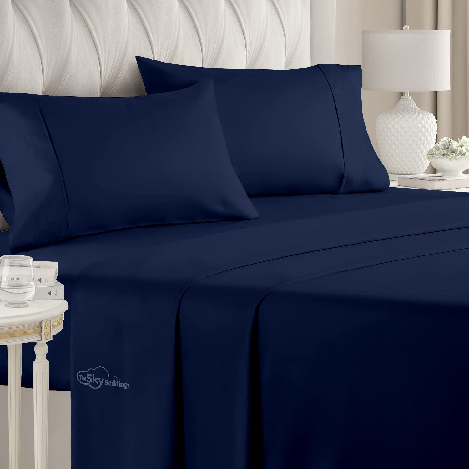 Navy Blue Bed Sheet Set