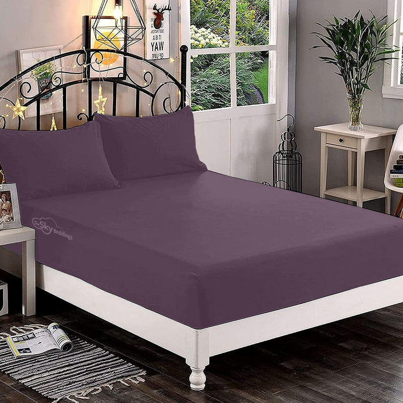 Plum Fitted Bed Sheet