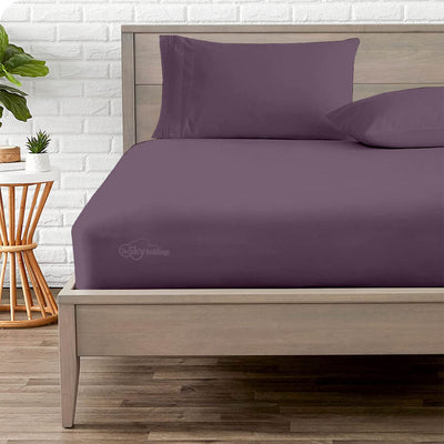 Plum Fitted Bed Sheet