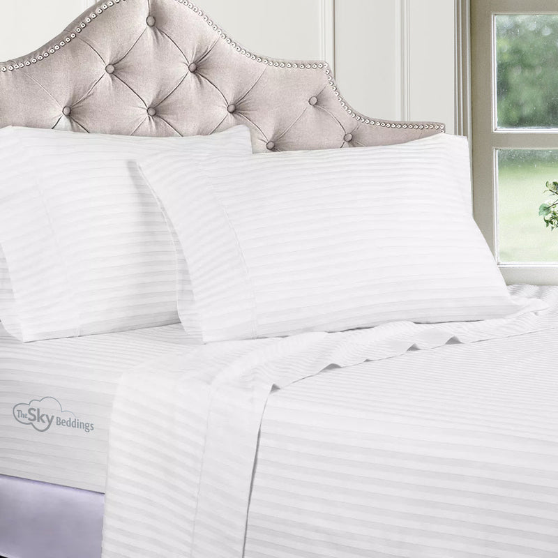 White Stripe Bed Sheets