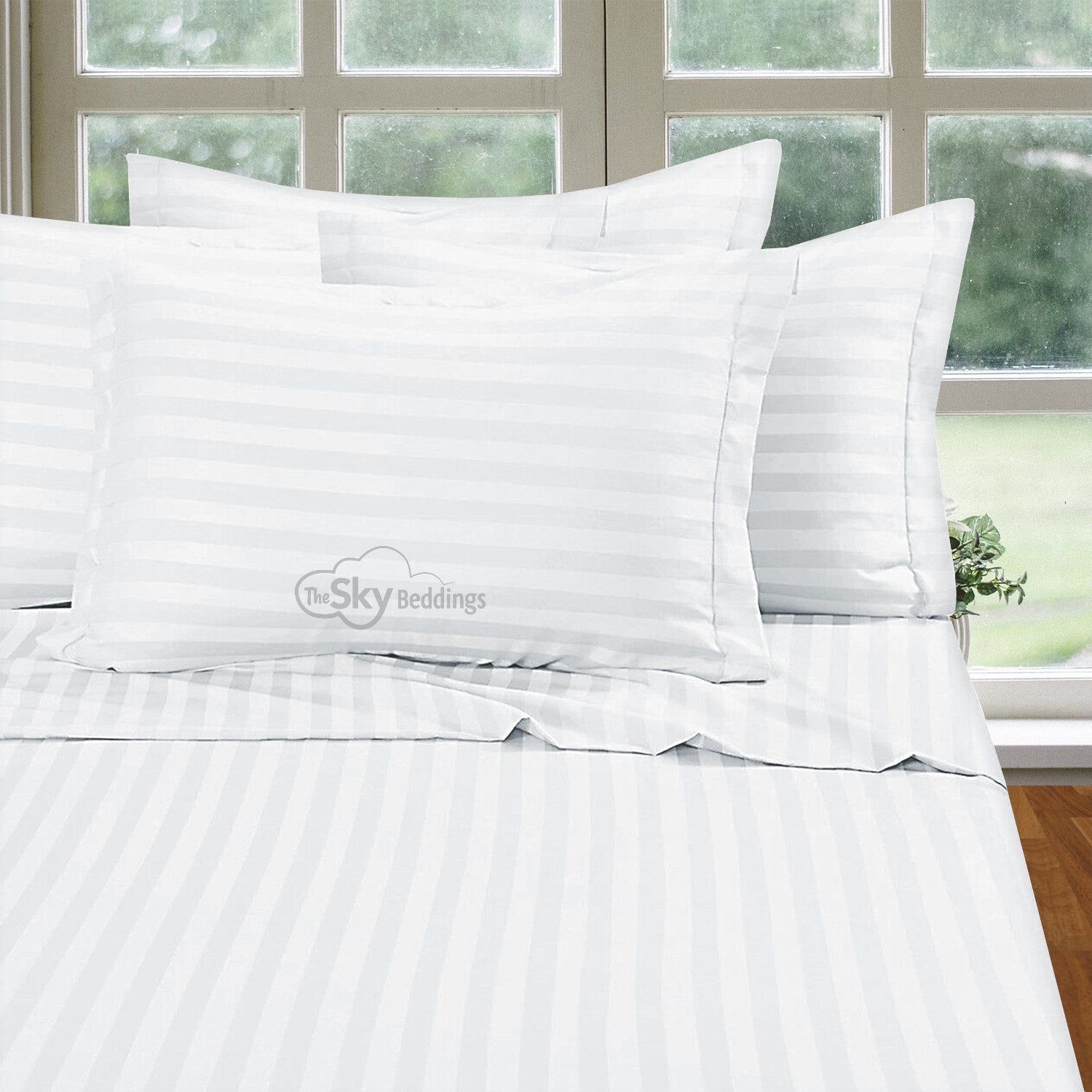 White Stripe Bed Sheets