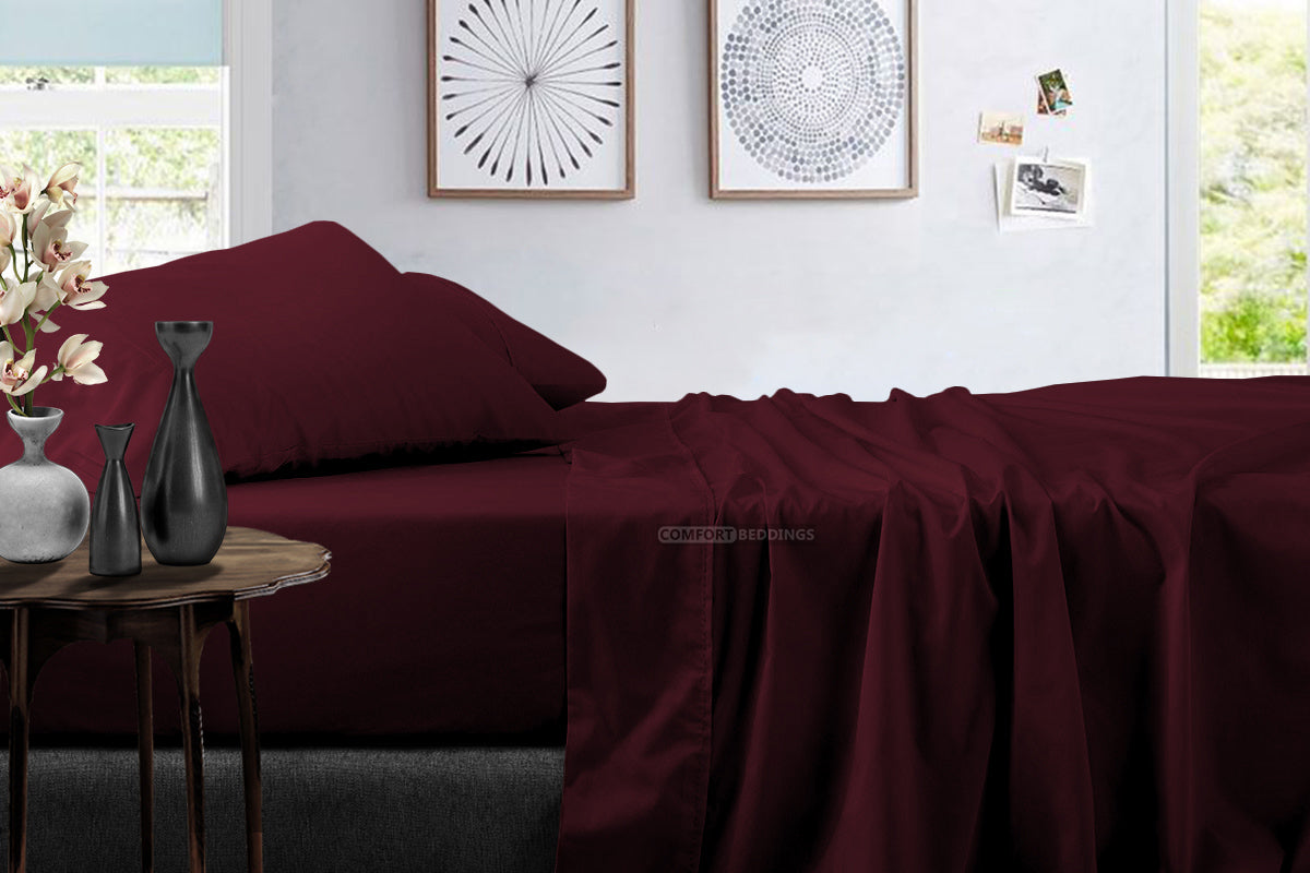 Wine microfiber sheet set