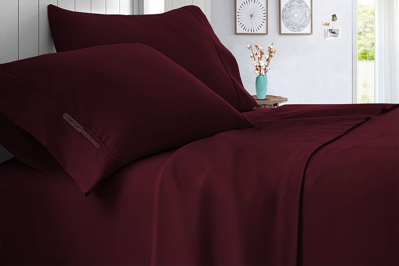 Wine microfiber sheet set